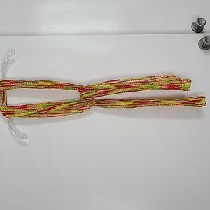 NWOT Hand Crafted crocheted scarf.  Lime green, hot pink and yellow.